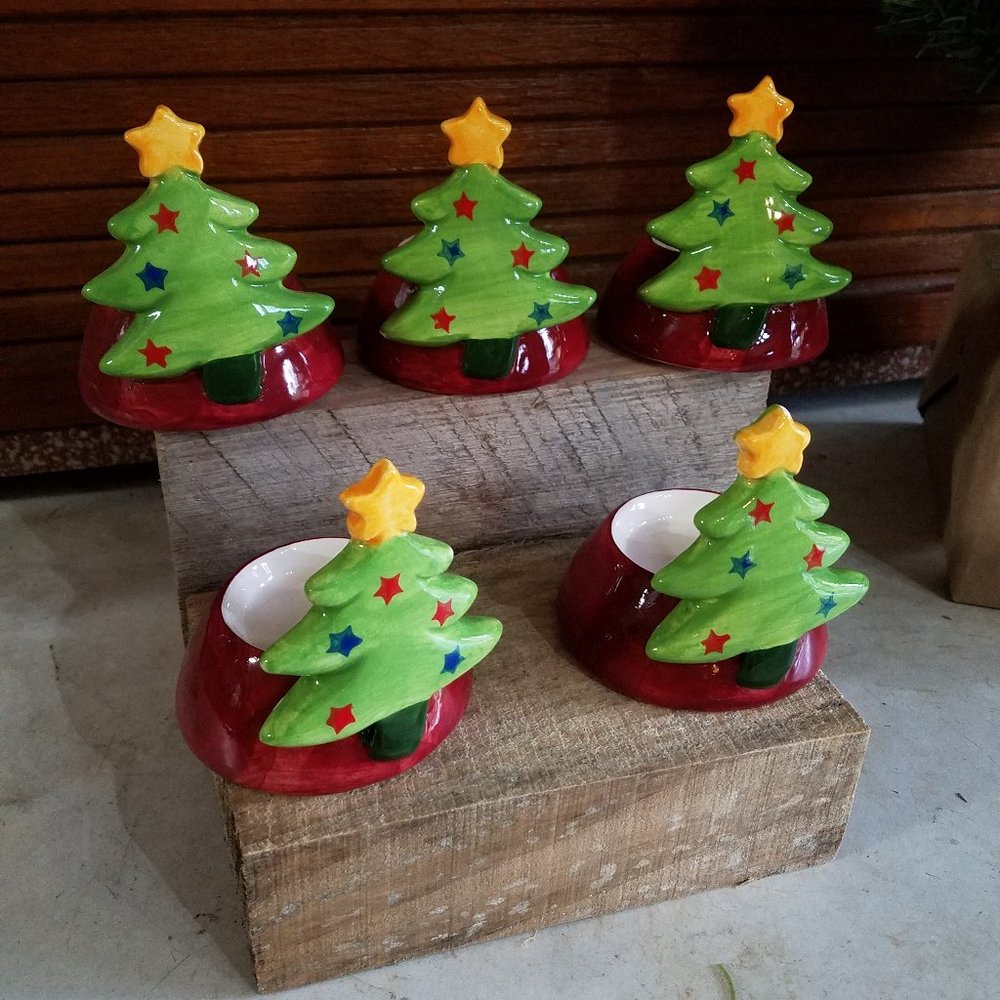 *4/$10 -Christmas Tree Ceramic Votive Candle Holder, Christmas Gift for Mom
